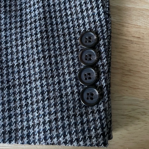 Lauren Ralph Lauren Gray Black 100% Wool Houndstooth Sport Coat Blazer - Picture 9 of 15
